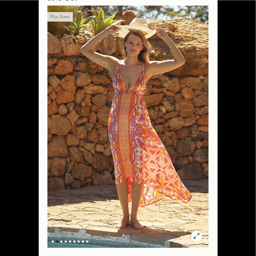 Abstract Midi Cover Up Dress Small